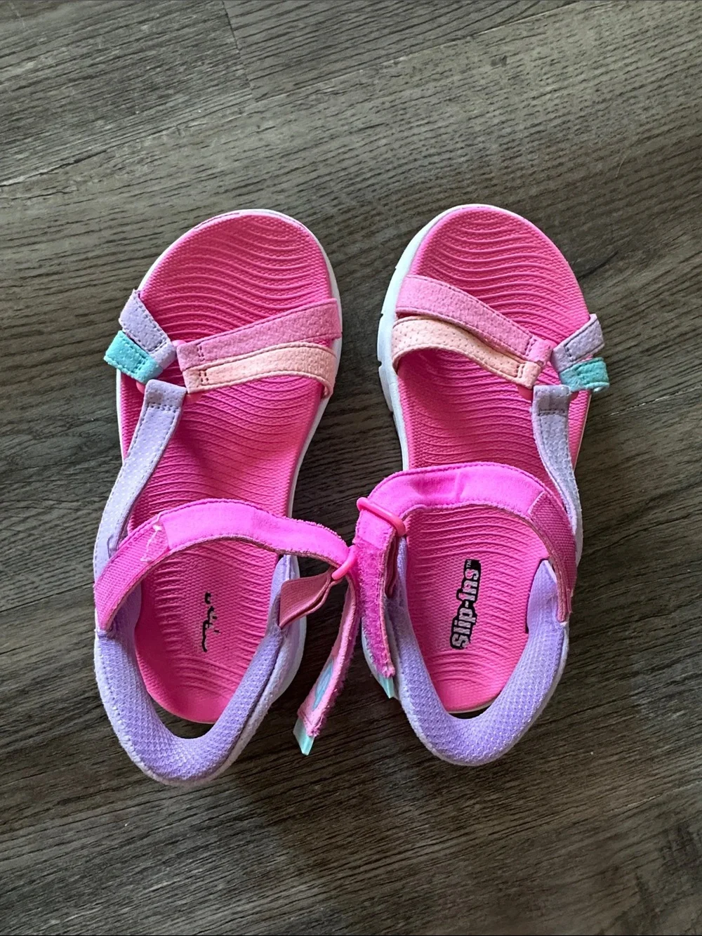 Skechers Girls Pink Pastel Accent Sport Sandals